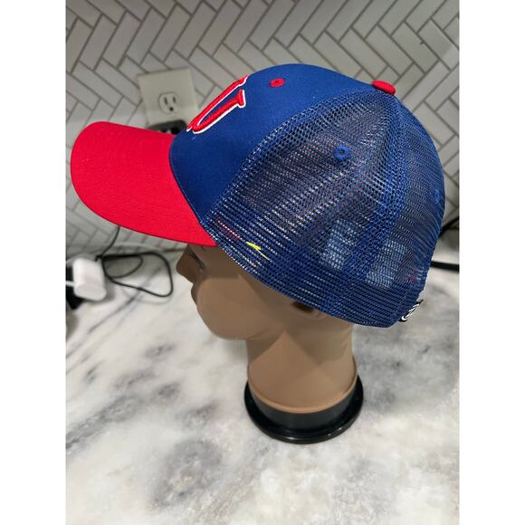 KU Jayhawks Zephyr Trucker Hat Blue Red Snapback Cap Mesh Adjustable NCAA - Picture 3 of 7